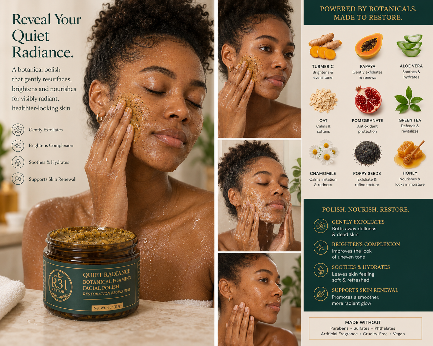 Quiet Radiance Turmeric Foaming Face & Body Polish